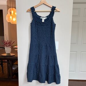 Max Studio‎ Textured Navy Midi Dress